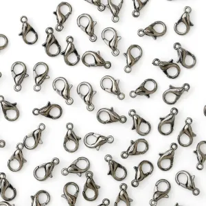 10mm Alloy Lobster Clasps Fastener Hooks Jewellery-making,gun metal black 100pcs