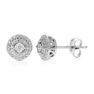 1/10 cttw Classic Diamond Stud Earrings in .925 Sterling Silver