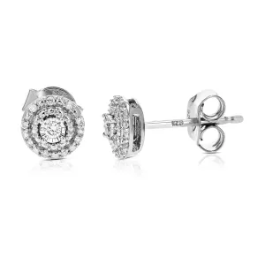 1/10 cttw Composite Diamond Stud Earrings in Sterling Silver