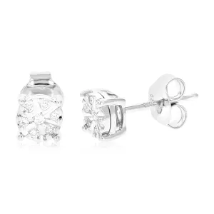 1/12 cttw Composite Diamond Stud Earrings in .925 Sterling Silver