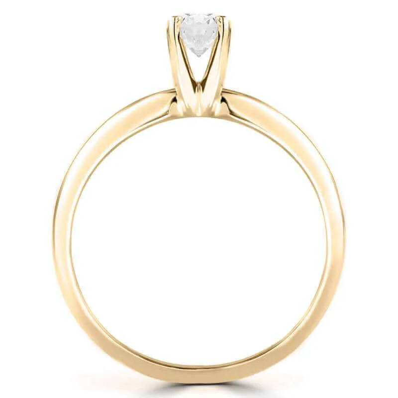 1/2 Carats Solitaire Diamond Engagement Ring GH/SI1-SI2 14K Yellow Gold or White Gold