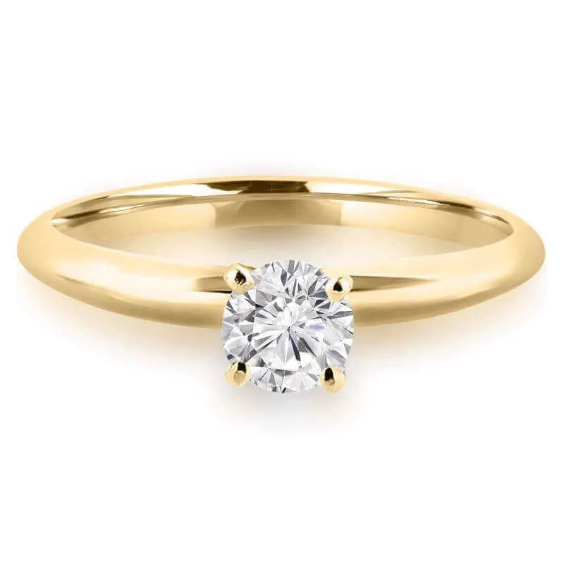 1/2 Carats Solitaire Diamond Engagement Ring GH/SI1-SI2 14K Yellow Gold or White Gold