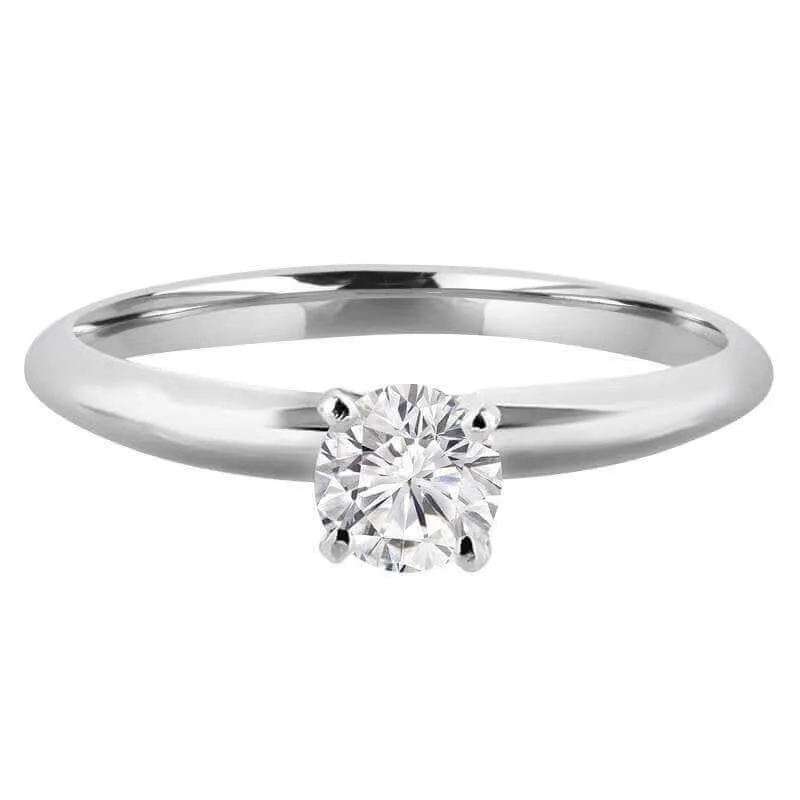 1/2 Carats Solitaire Diamond Engagement Ring GH/SI1-SI2 14K Yellow Gold or White Gold