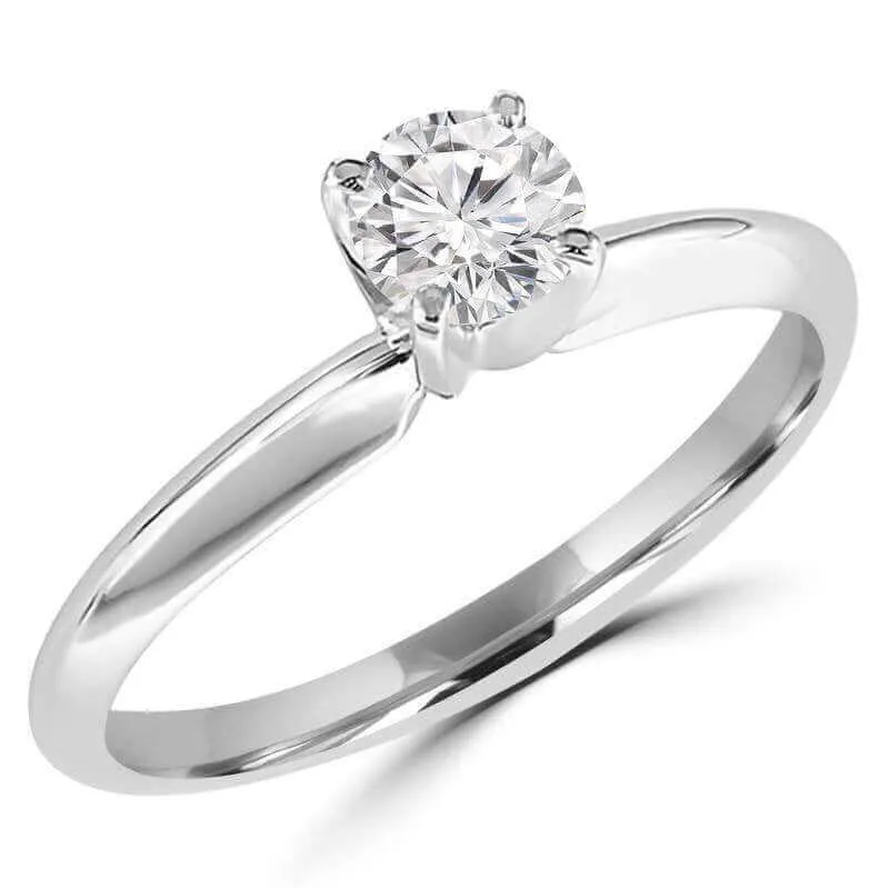 1/2 Carats Solitaire Diamond Engagement Ring GH/SI1-SI2 14K Yellow Gold or White Gold