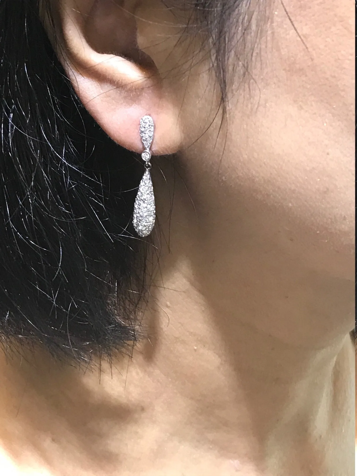 1.25 Carat Natural Diamond Earrings G SI 14K White Gold