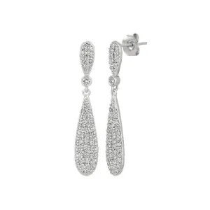 1.25 Carat Natural Diamond Earrings G SI 14K White Gold