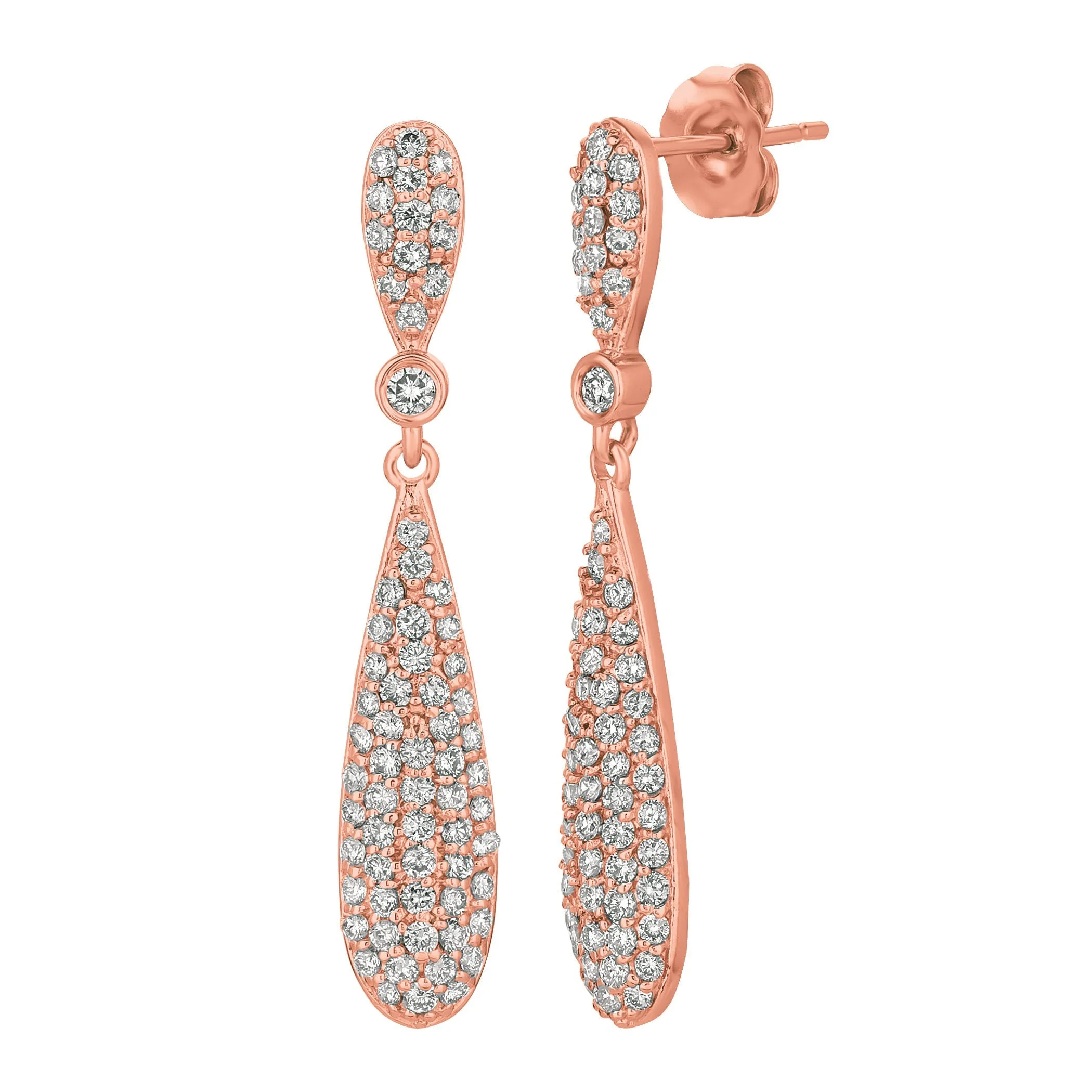 1.25 Carat Natural Diamond Earrings G SI 14K White Gold