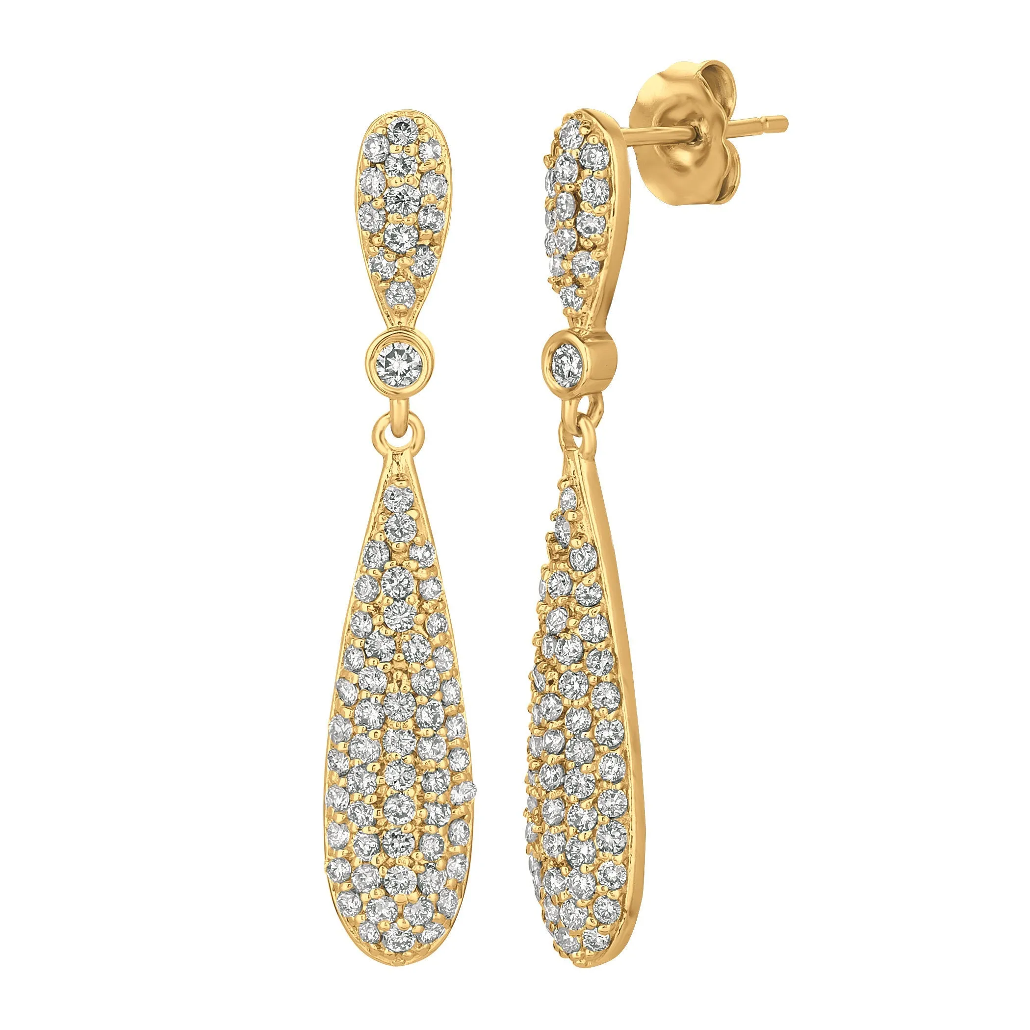 1.25 Carat Natural Diamond Earrings G SI 14K White Gold