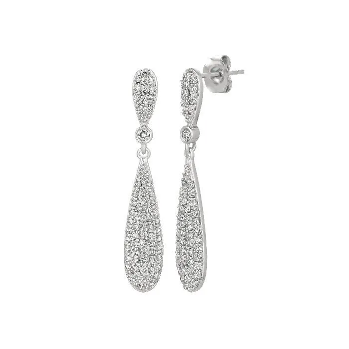 1.25 Carat Natural Diamond Earrings G SI 14K White Gold