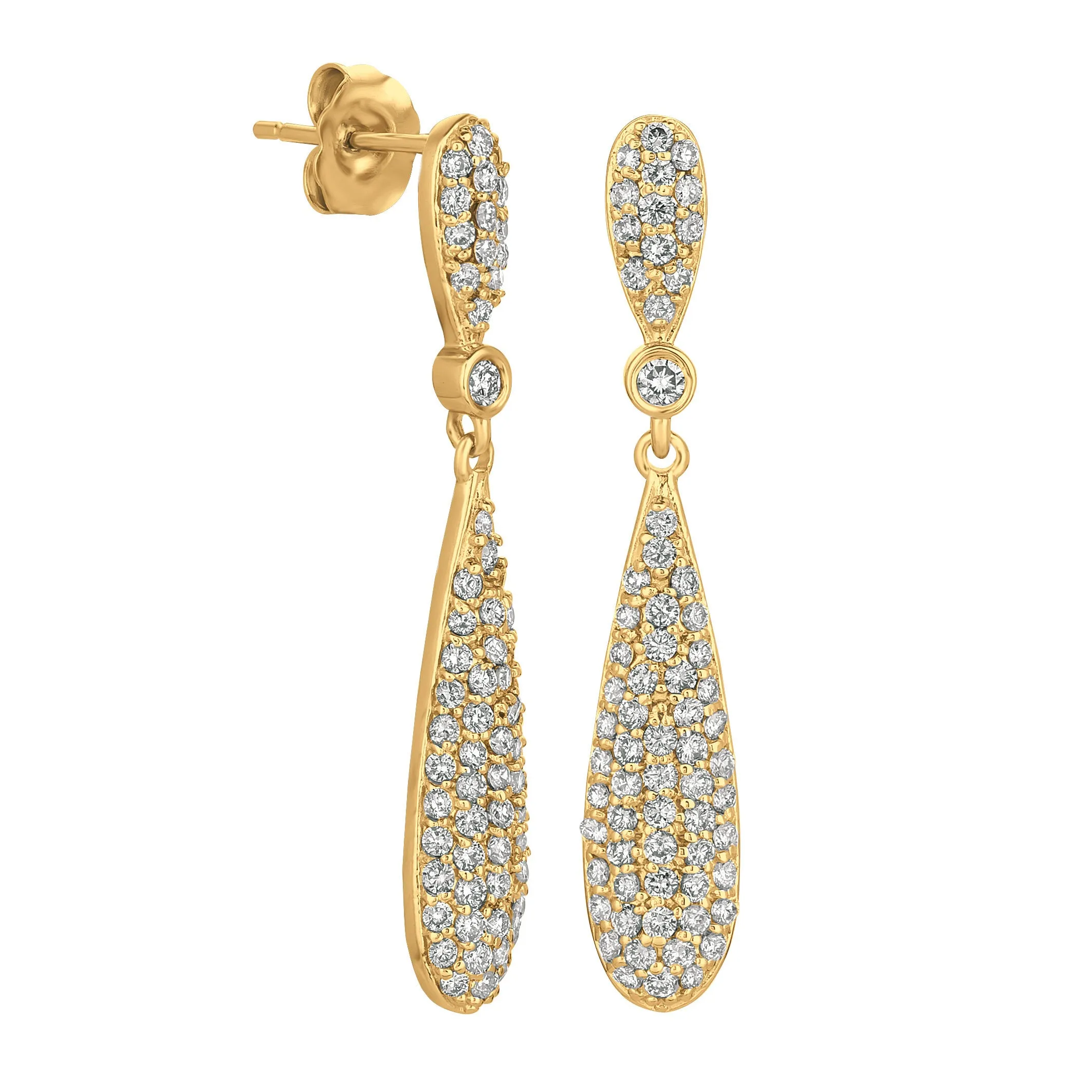 1.25 Carat Natural Diamond Earrings G SI 14K White Gold