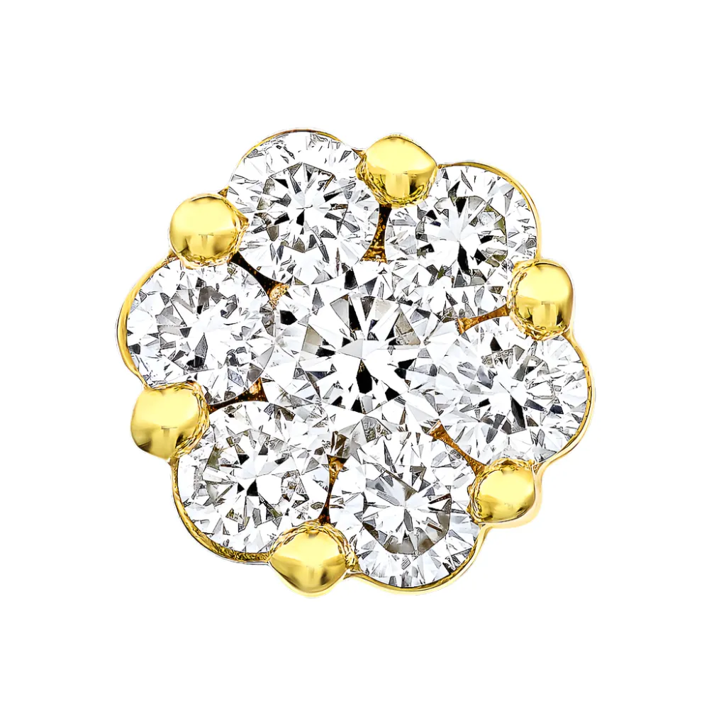 1/2ctw Flower Diamond Cluster Stud Earrings