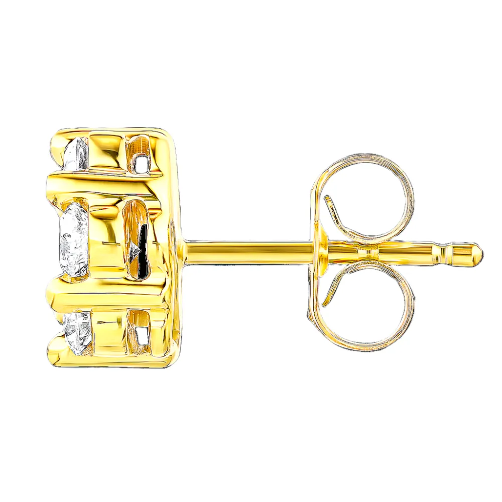 1/2ctw Flower Diamond Cluster Stud Earrings