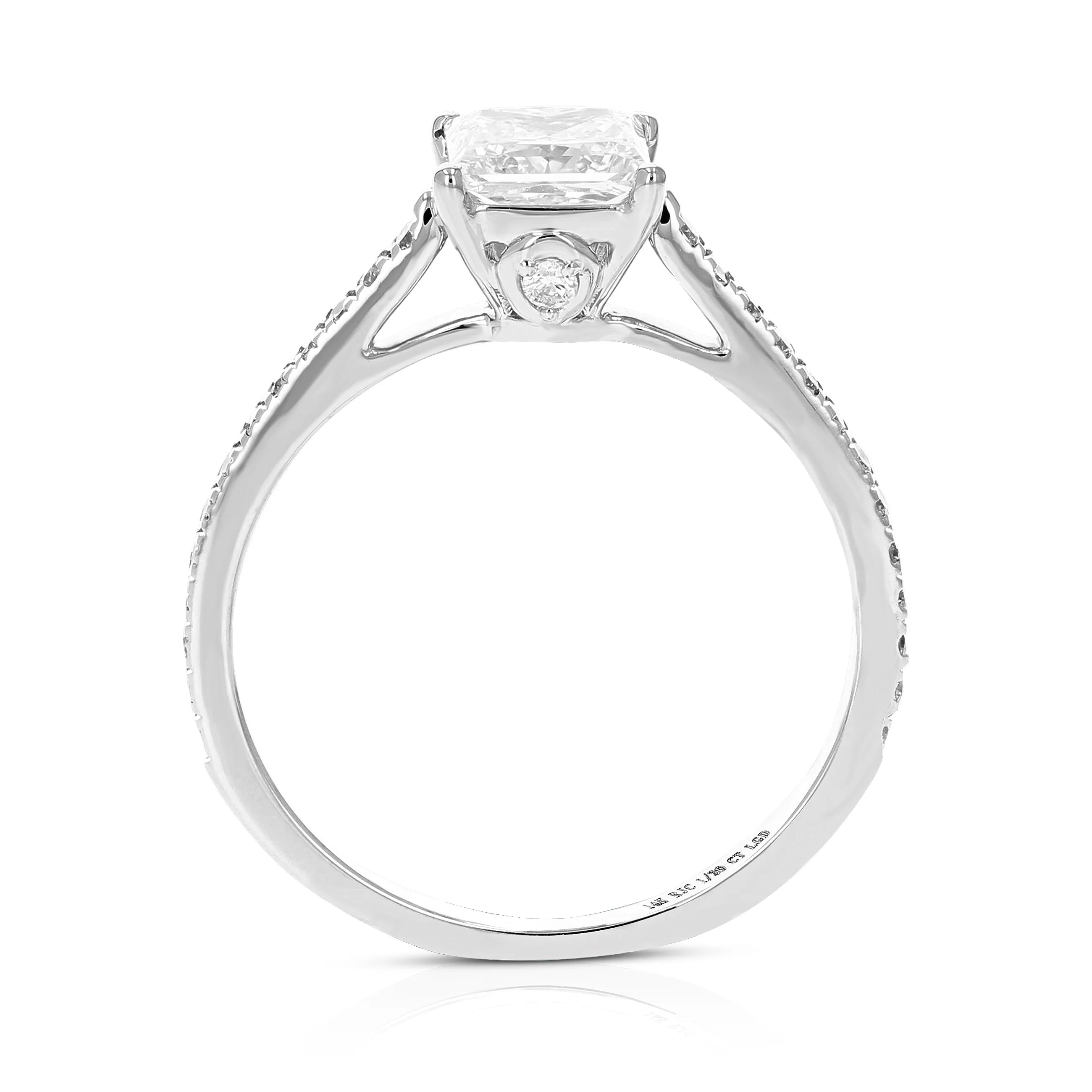 1.30 cttw Lab Grown Princess Diamond Wedding Ring 14K White Gold