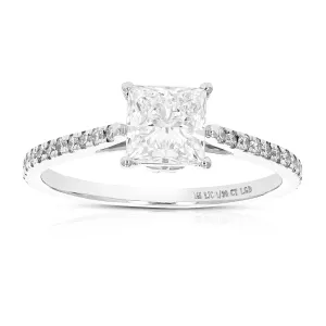 1.30 cttw Lab Grown Princess Diamond Wedding Ring 14K White Gold