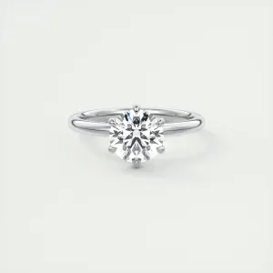 1.35 CT Round Cut Solitaire Moissanite Engagement Ring