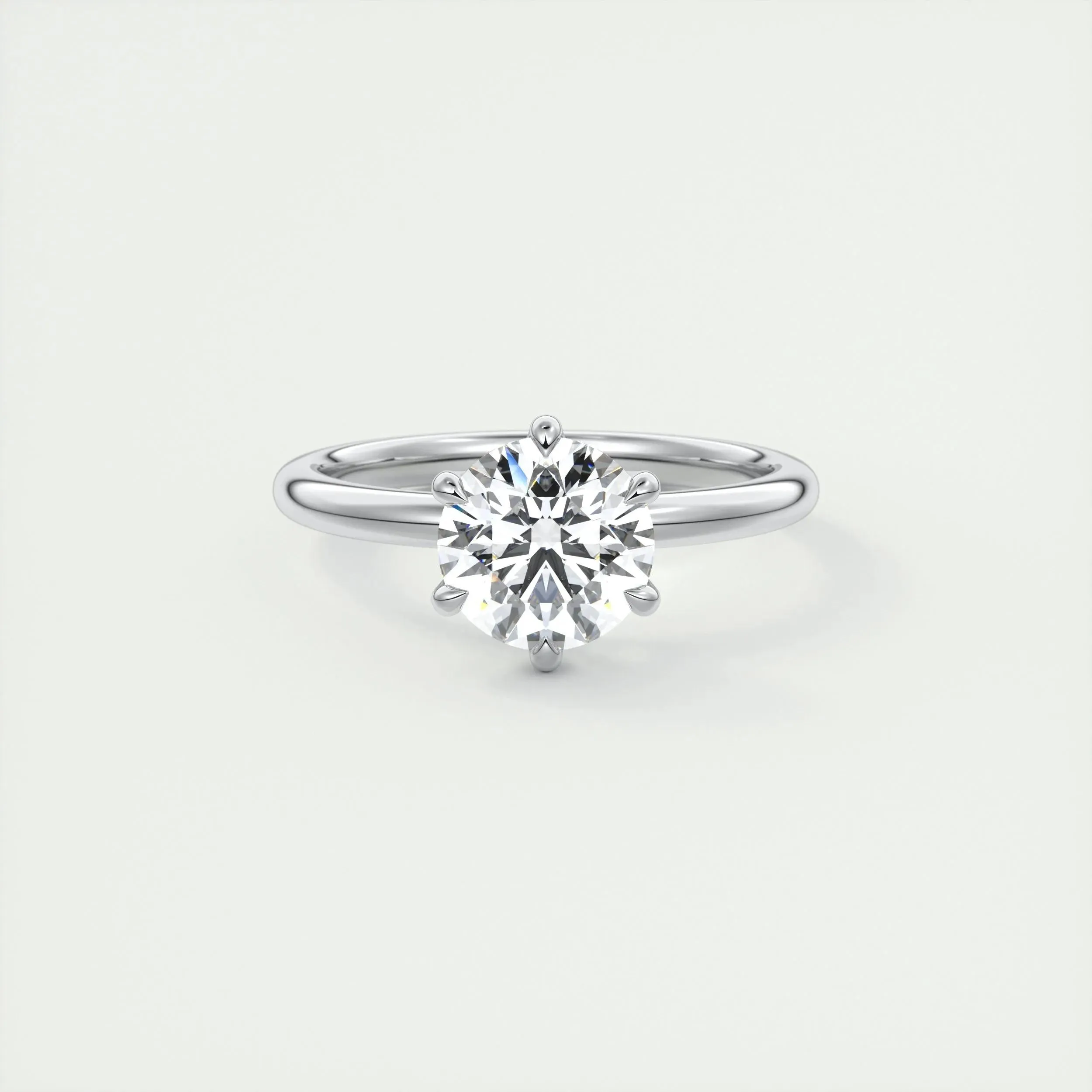 1.35 CT Round Cut Solitaire Moissanite Engagement Ring