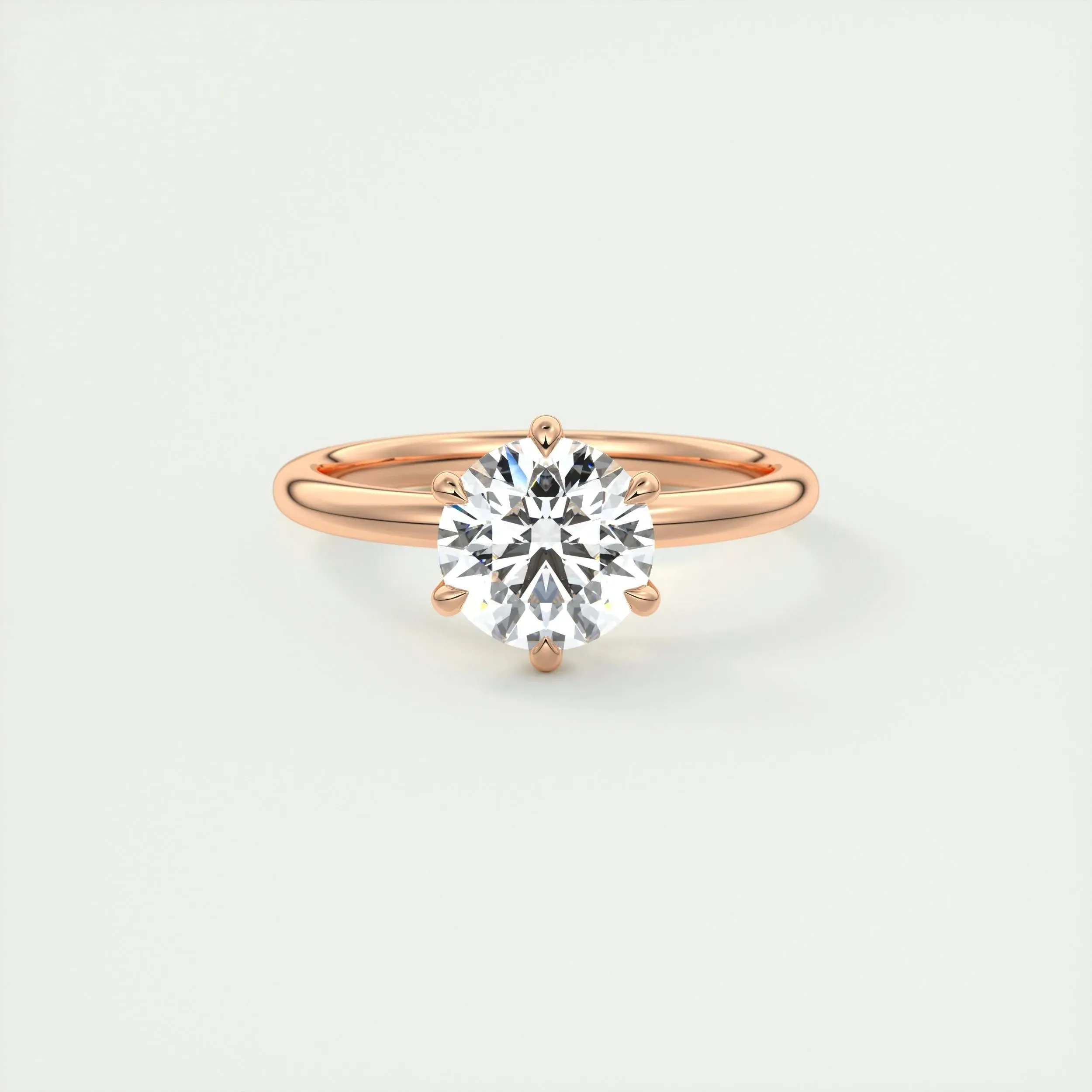 1.35 CT Round Cut Solitaire Moissanite Engagement Ring