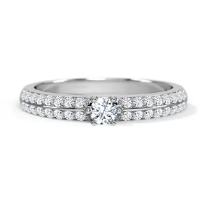 14 k White Gold Moissanite Engagement Ring