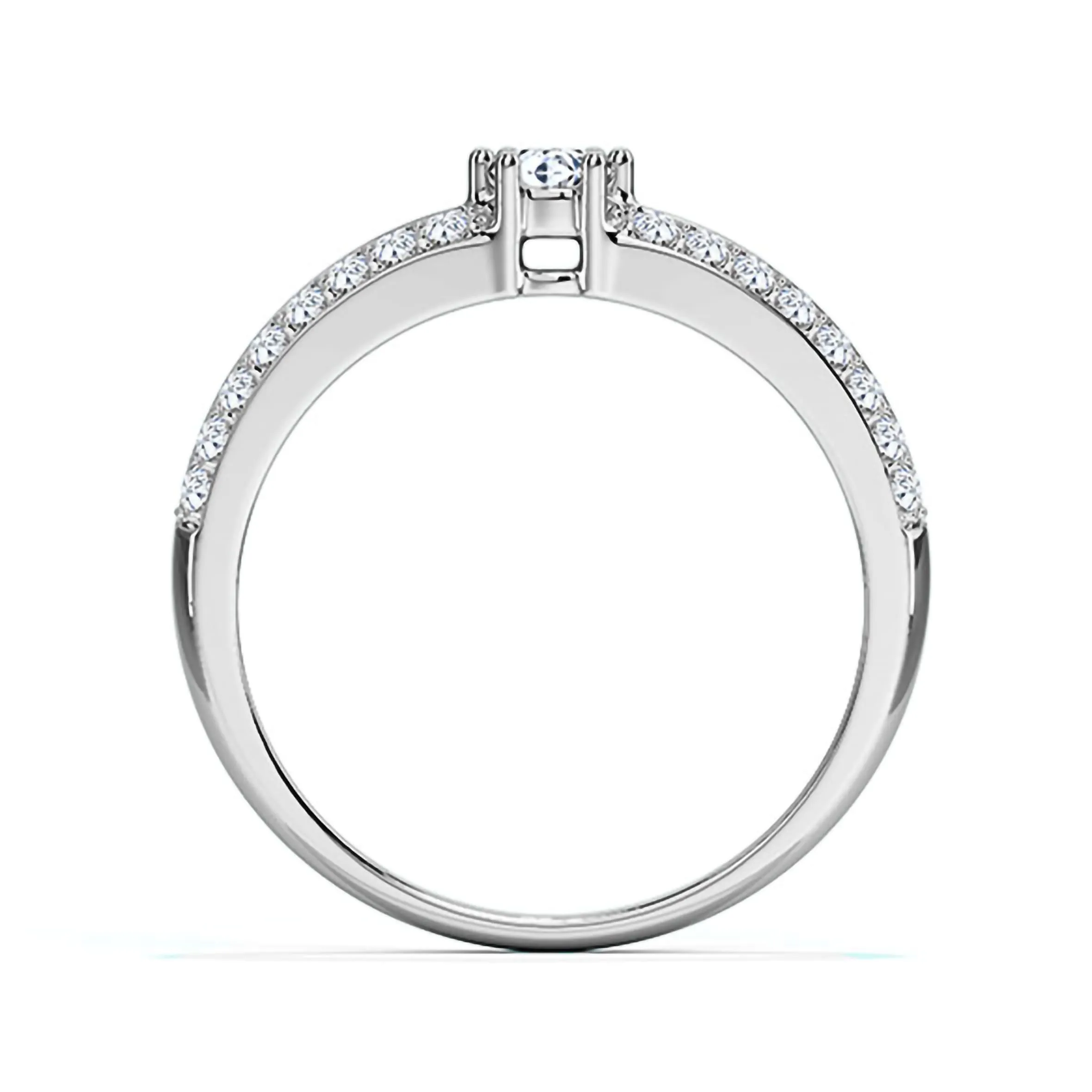 14 k White Gold Moissanite Engagement Ring
