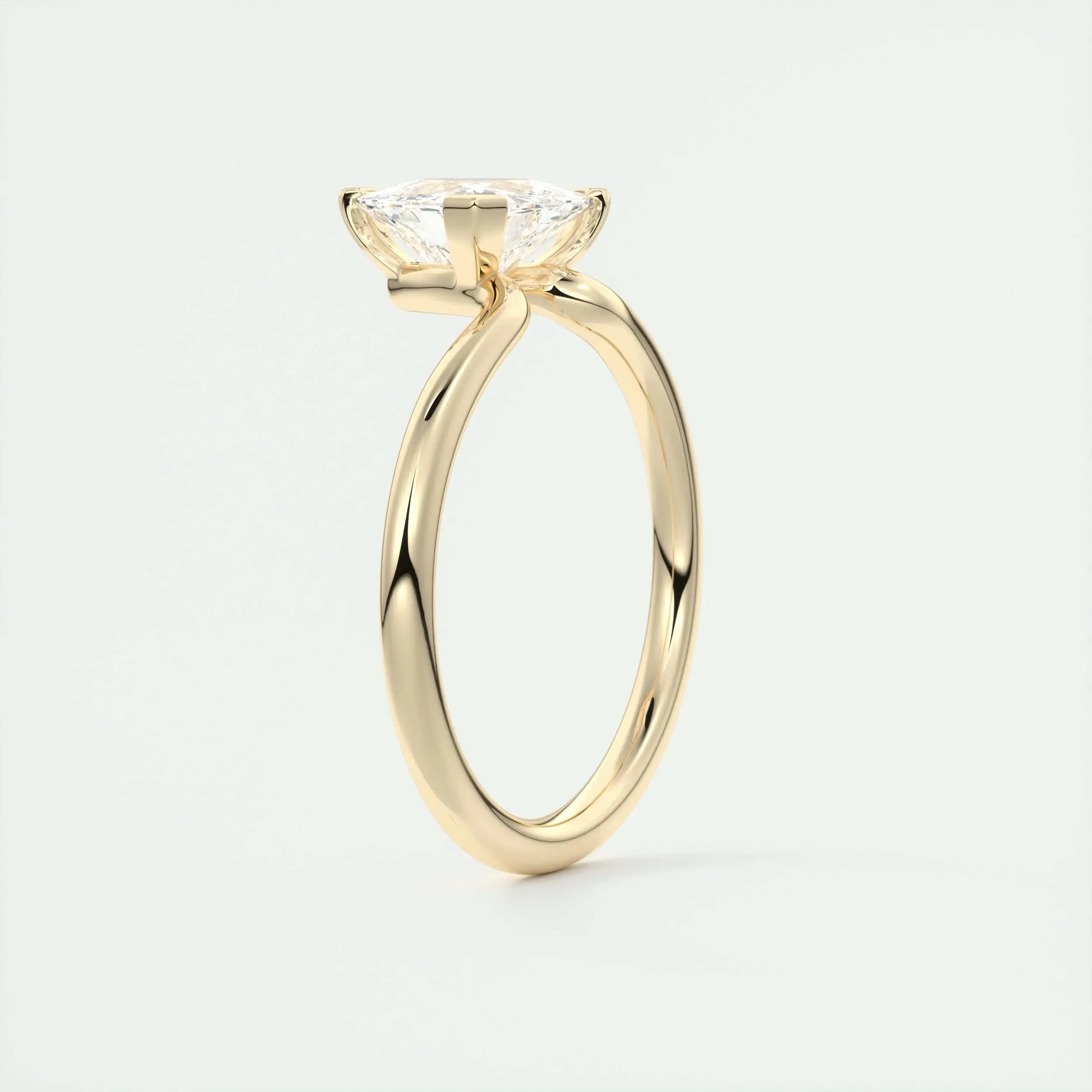 1.44 CT Trillion Cut Solitaire Moissanite Engagement Ring