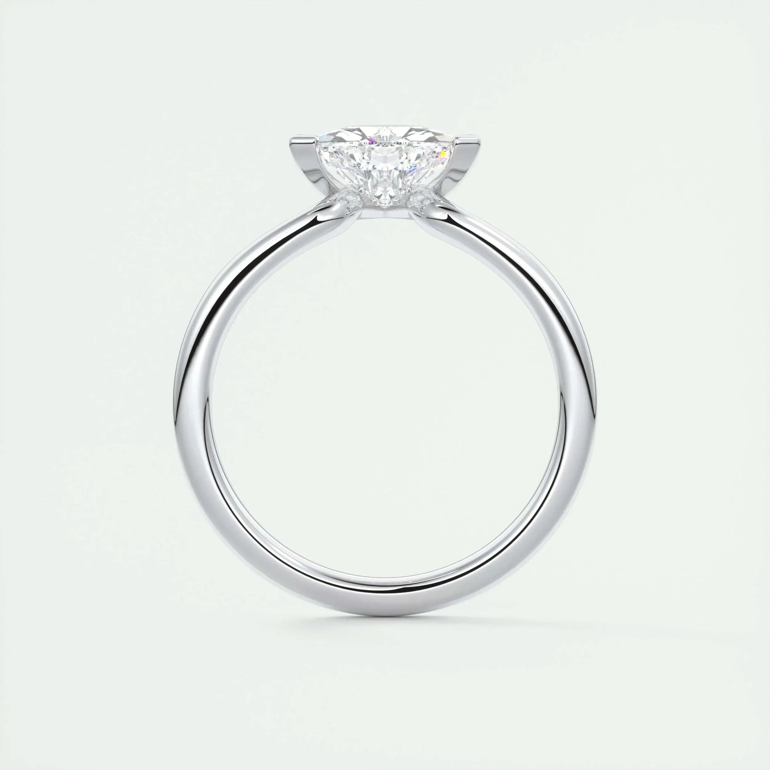 1.44 CT Trillion Cut Solitaire Moissanite Engagement Ring