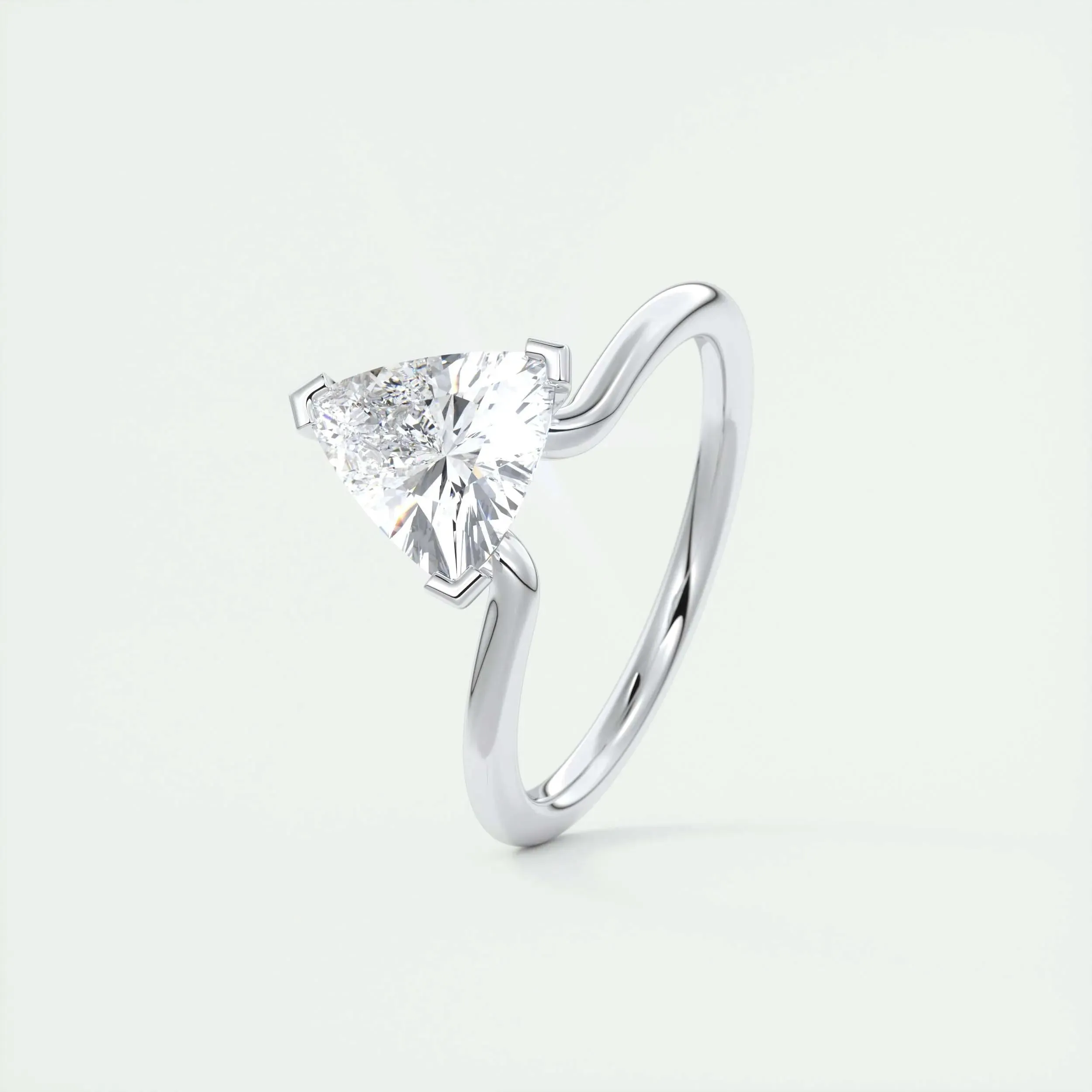 1.44 CT Trillion Cut Solitaire Moissanite Engagement Ring