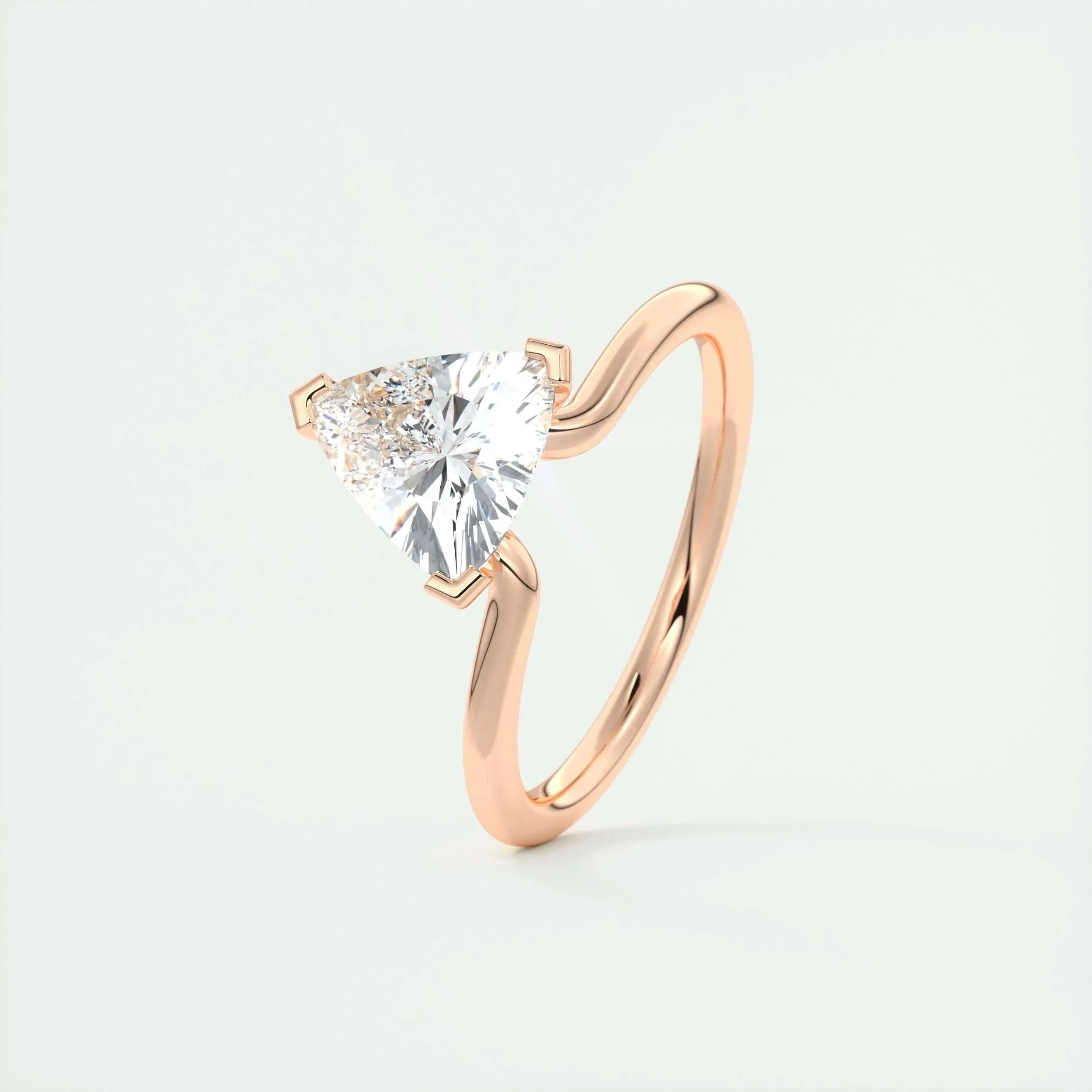 1.44 CT Trillion Cut Solitaire Moissanite Engagement Ring