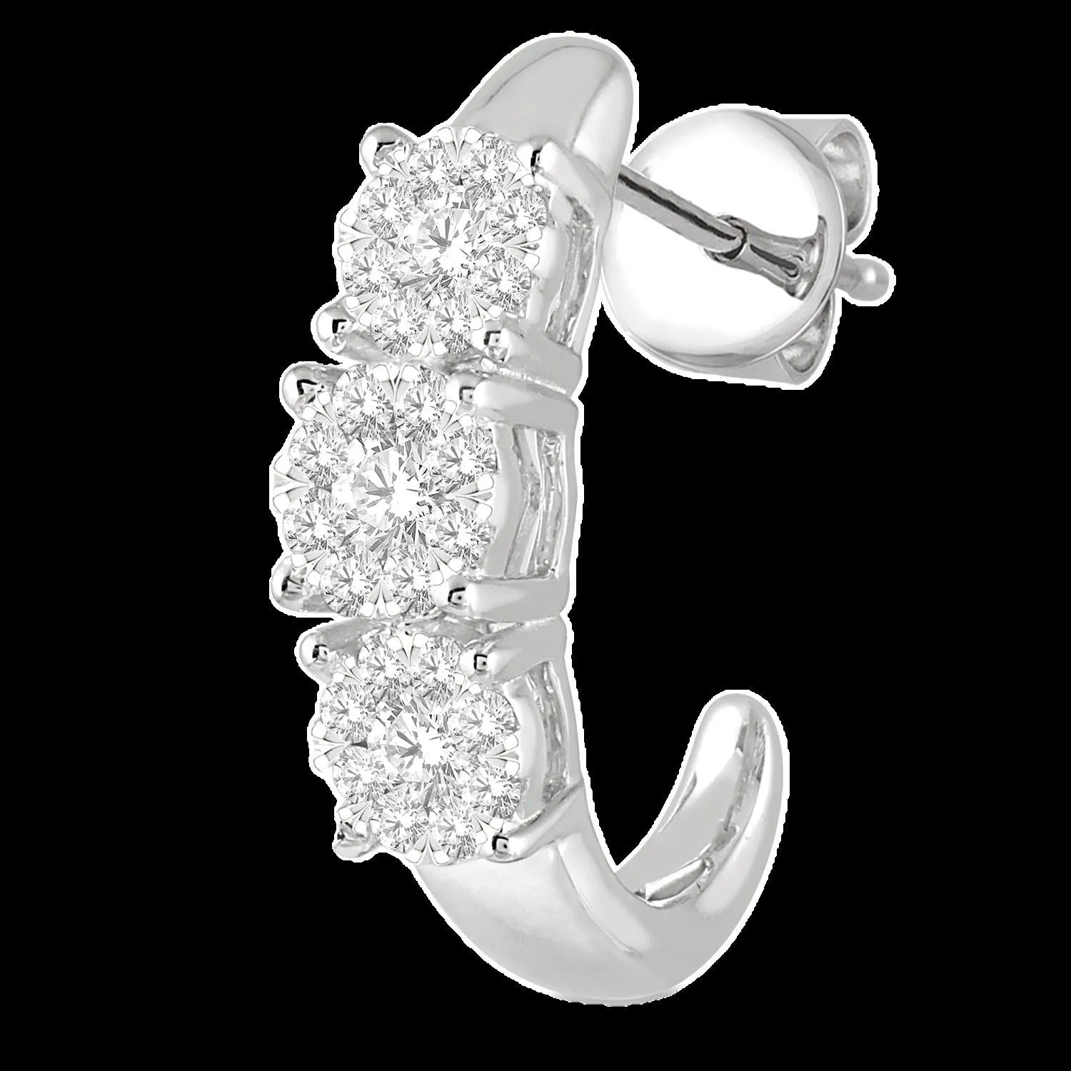 14K 1.25ct Diamond Cluster Earrings
