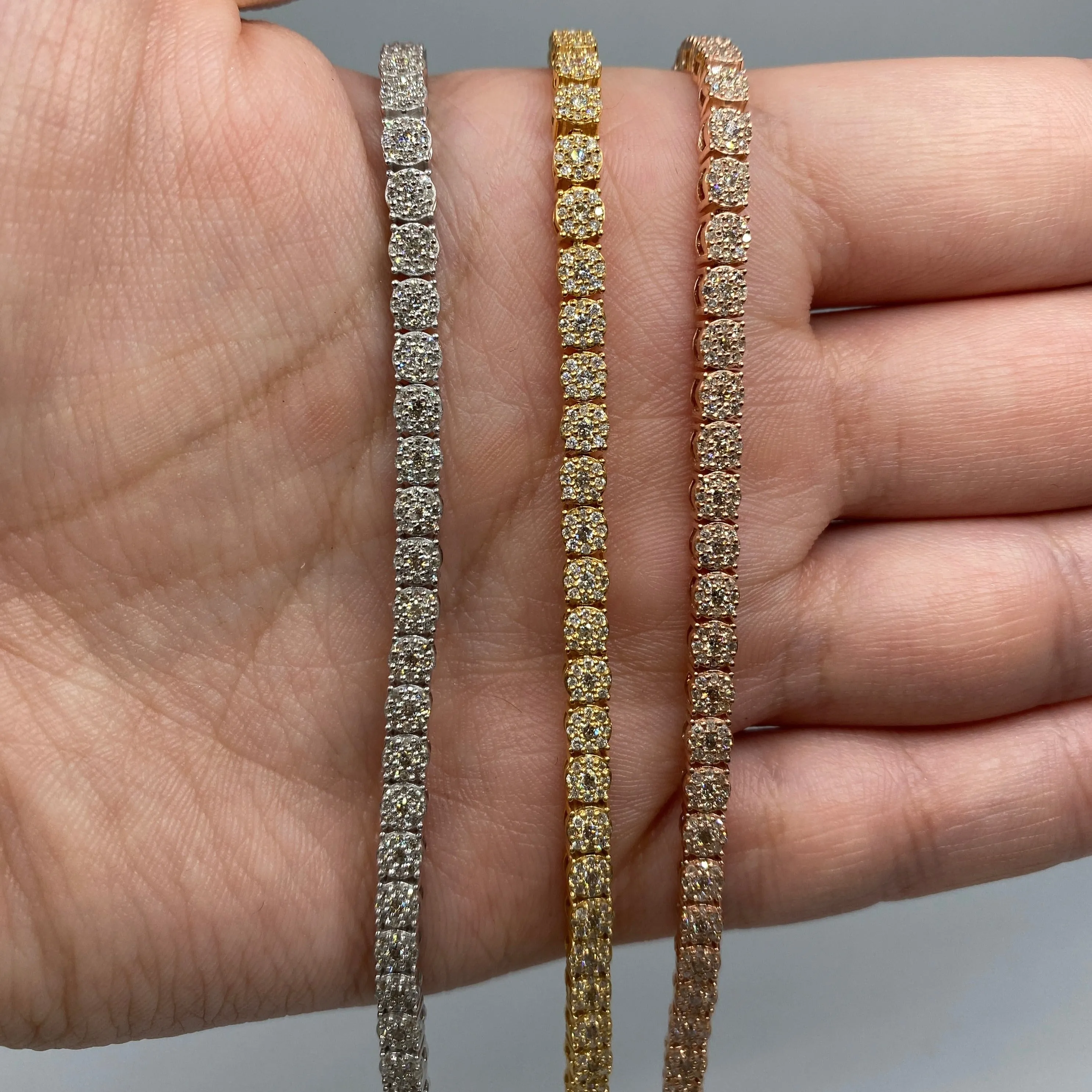 14K 4MM Tennis Bracelet 6.5-8.5"