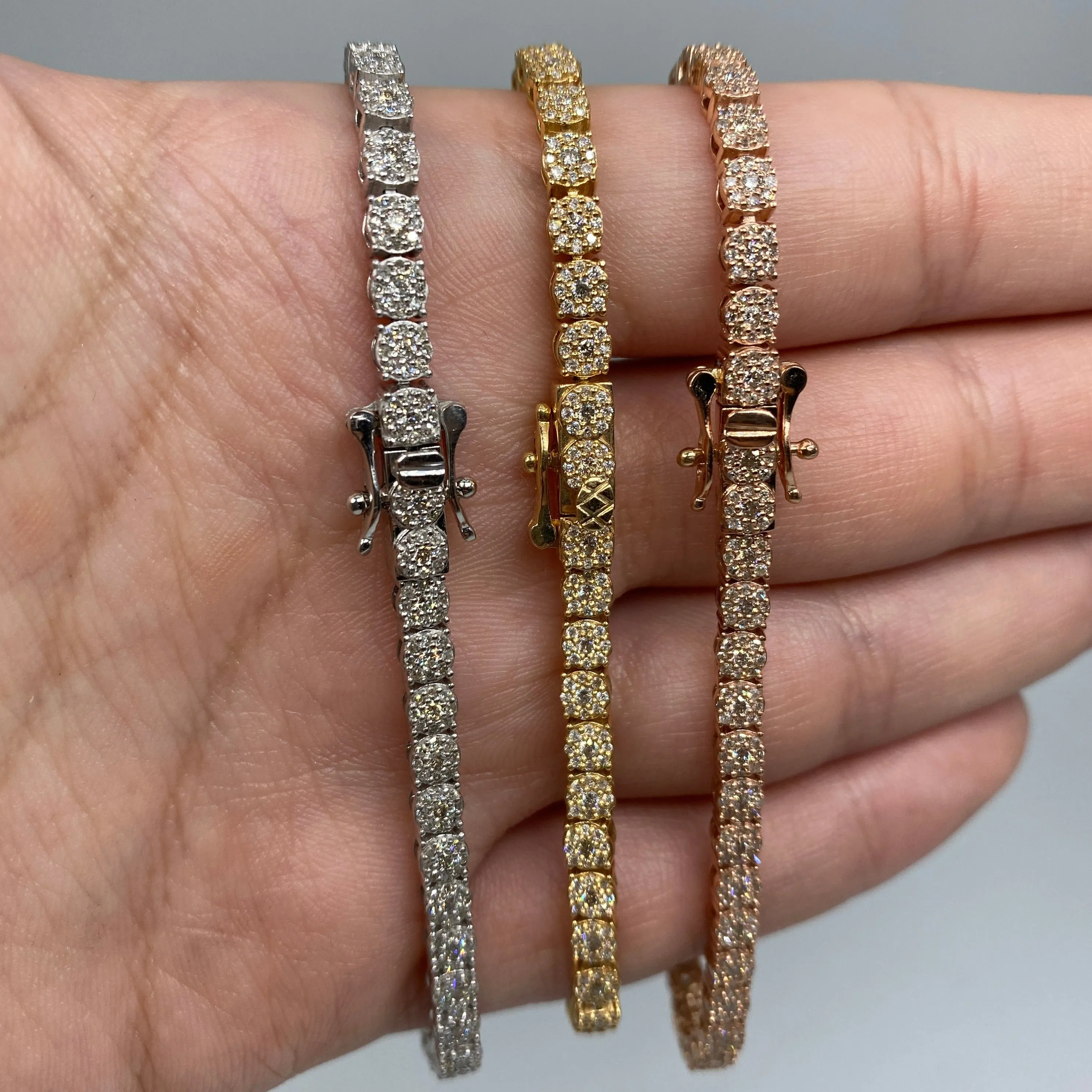 14K 4MM Tennis Bracelet 6.5-8.5"