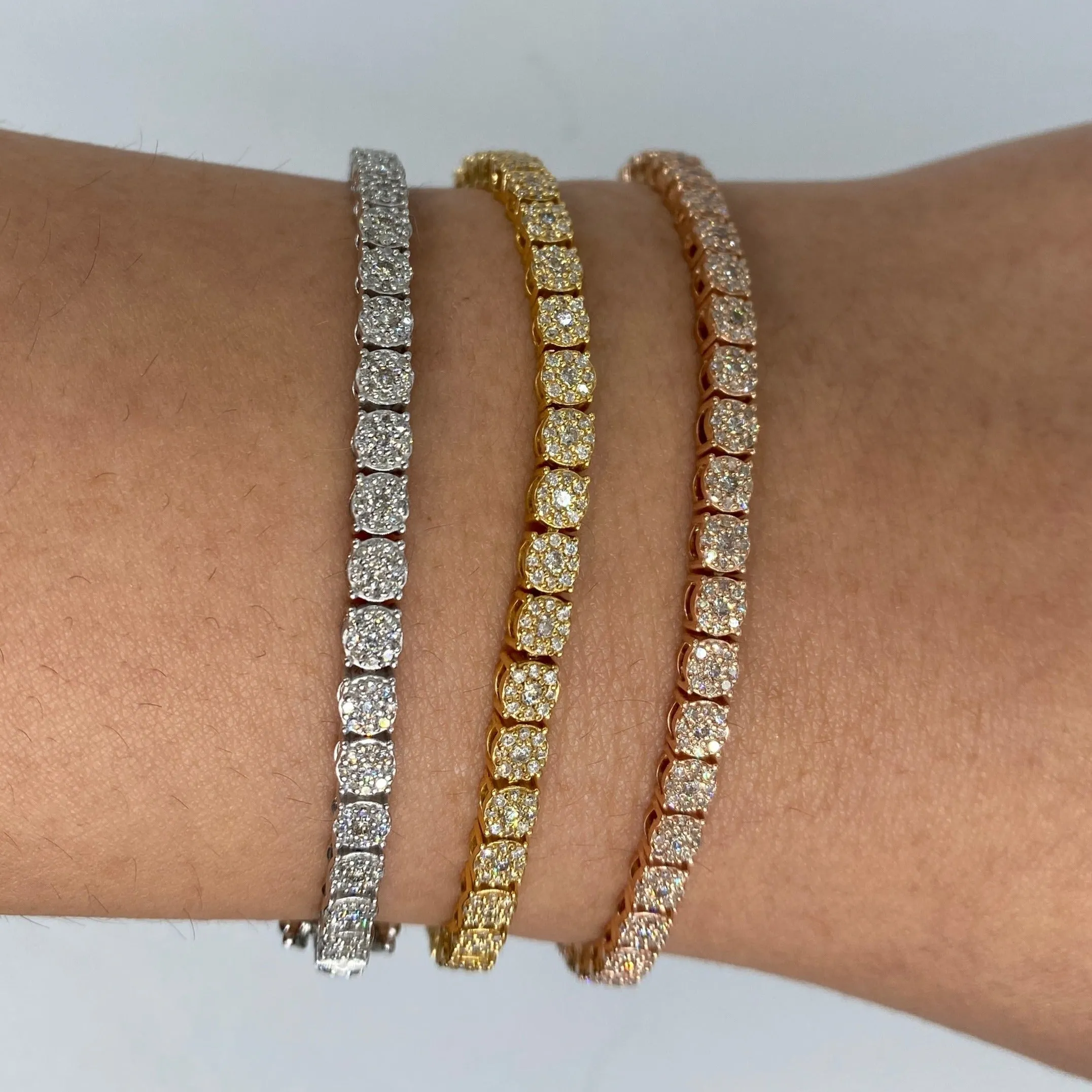 14K 4MM Tennis Bracelet 6.5-8.5"