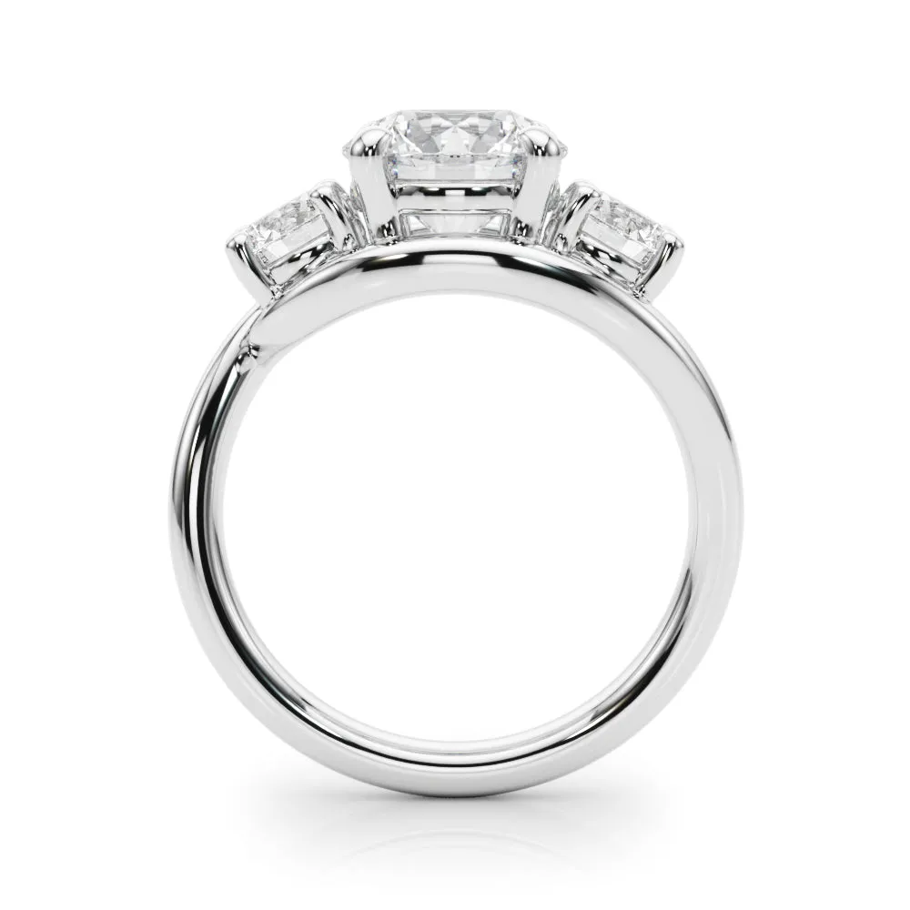 14K Engagement Ring / 3 Stone Engagement Ring
