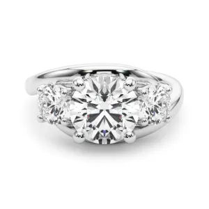 14K Engagement Ring / 3 Stone Engagement Ring