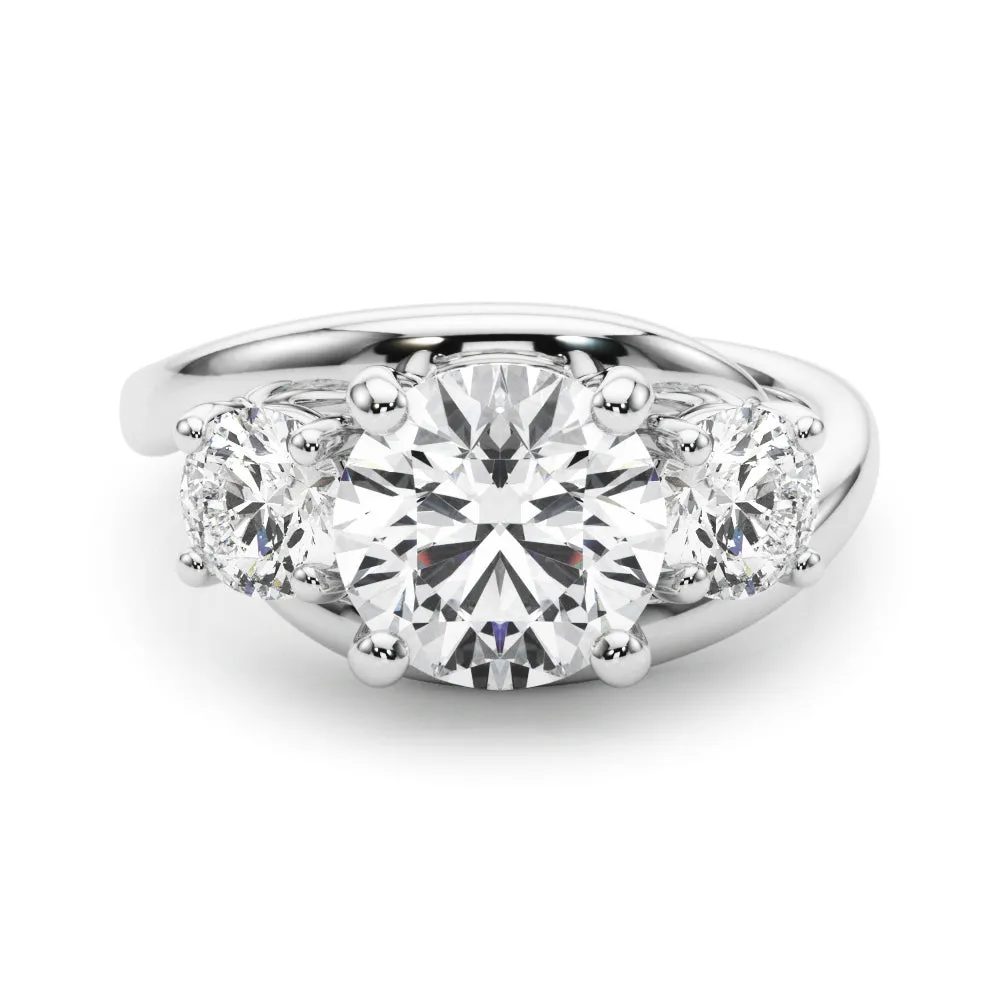 14K Engagement Ring / 3 Stone Engagement Ring