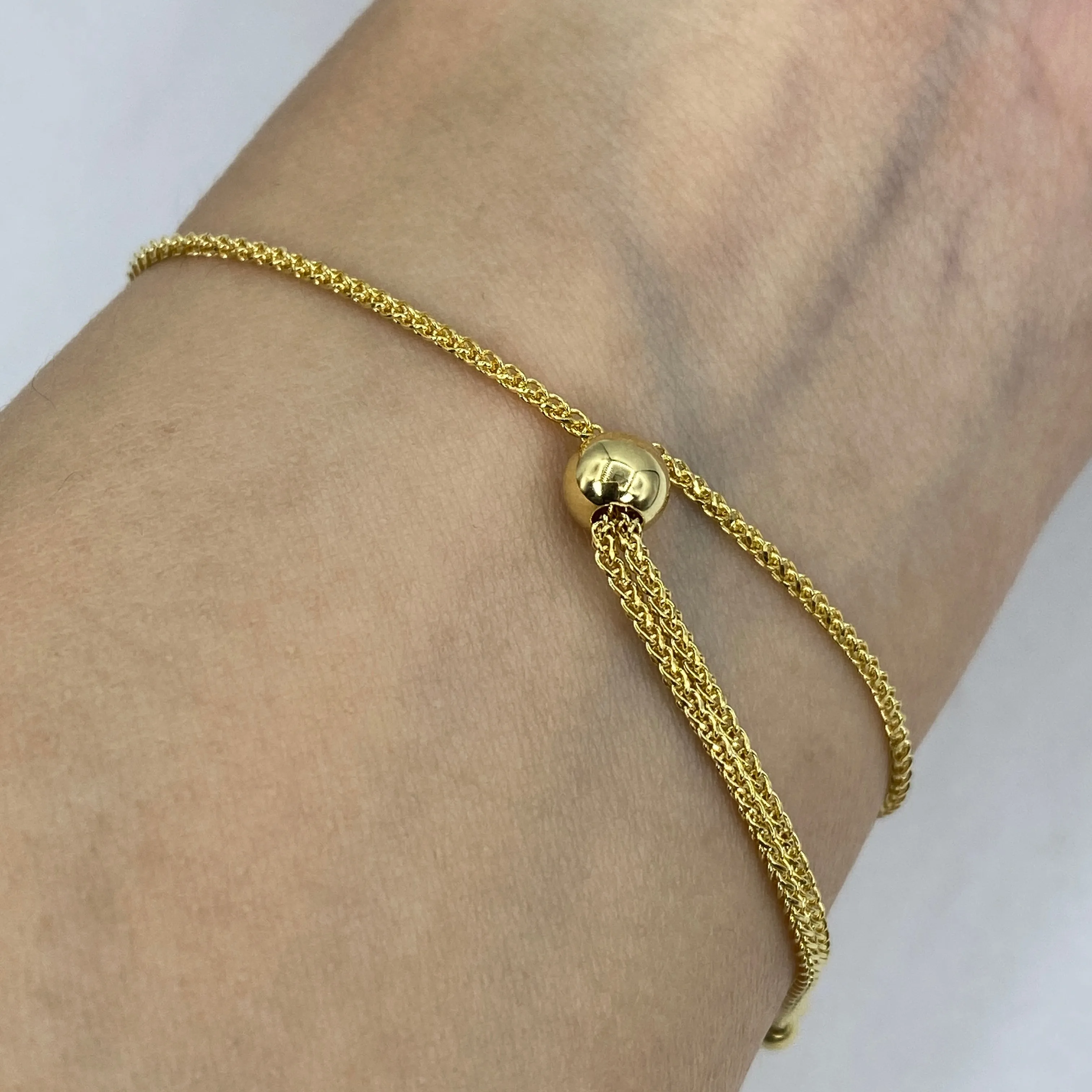14K Evil Eye Adjustable Bracelet