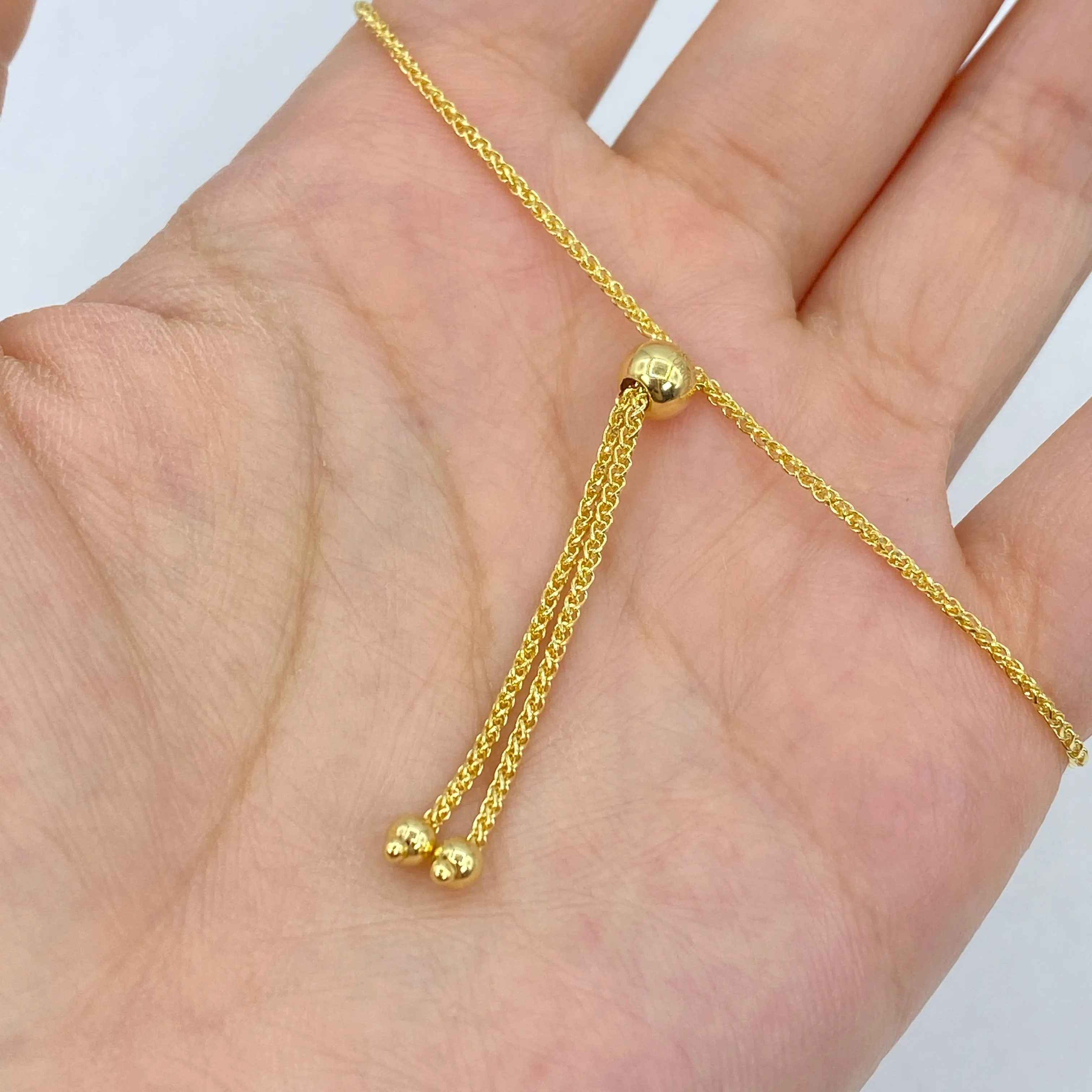 14K Evil Eye Adjustable Bracelet