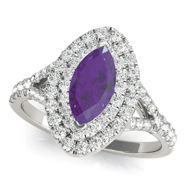 14k Halo Marquise Engagement Ring