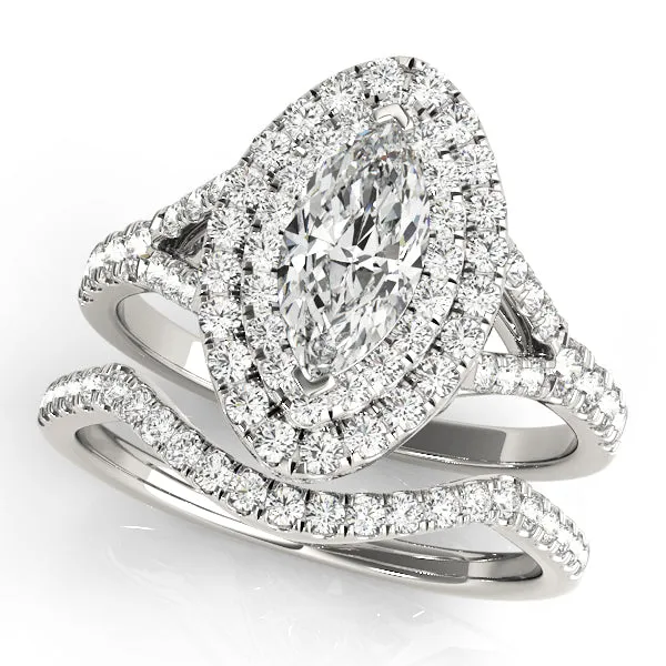 14k Halo Marquise Engagement Ring