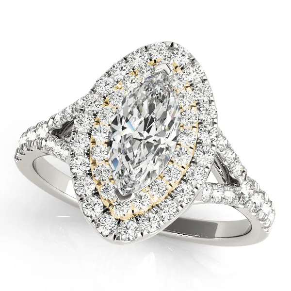 14k Halo Marquise Engagement Ring