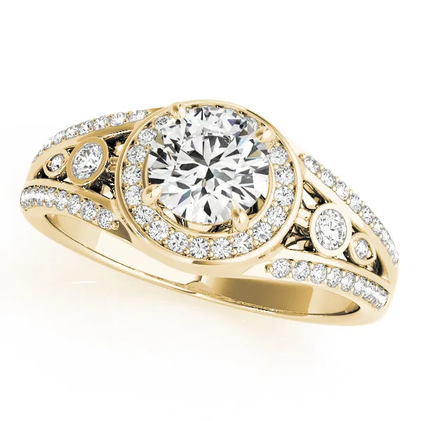 14K Halo Vintage Engagement Ring