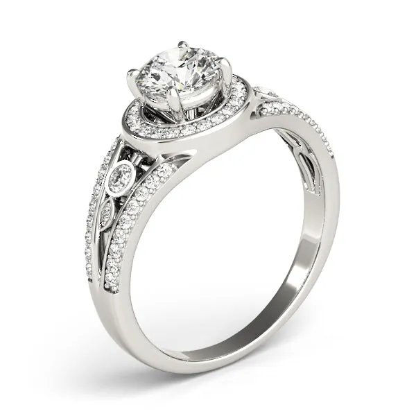 14K Halo Vintage Engagement Ring