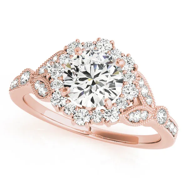 14K Halo Vintage Engagement Ring