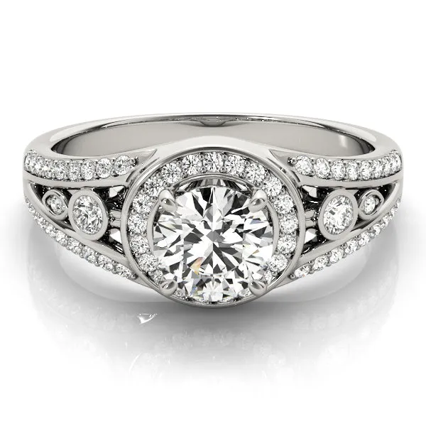 14K Halo Vintage Engagement Ring