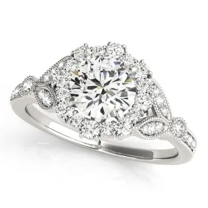 14K Halo Vintage Engagement Ring