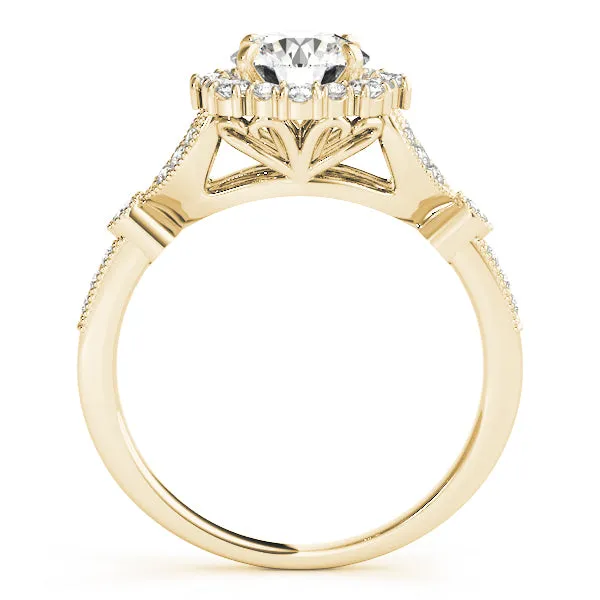 14K Halo Vintage Engagement Ring
