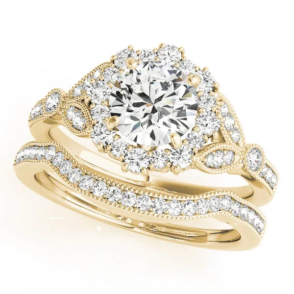 14K Halo Vintage Engagement Ring