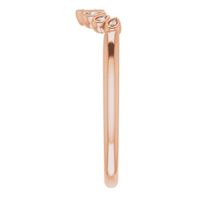 14K Rose .025 CTW Natural Diamond Vintage-Inspired Contour Band