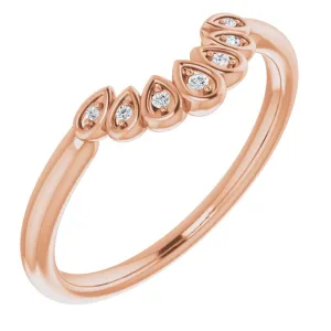 14K Rose .025 CTW Natural Diamond Vintage-Inspired Contour Band