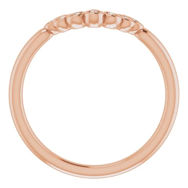 14K Rose .025 CTW Natural Diamond Vintage-Inspired Contour Band