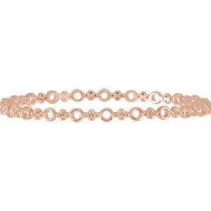 14K Rose 4.4 mm Geometric Bangle 7" Bracelet